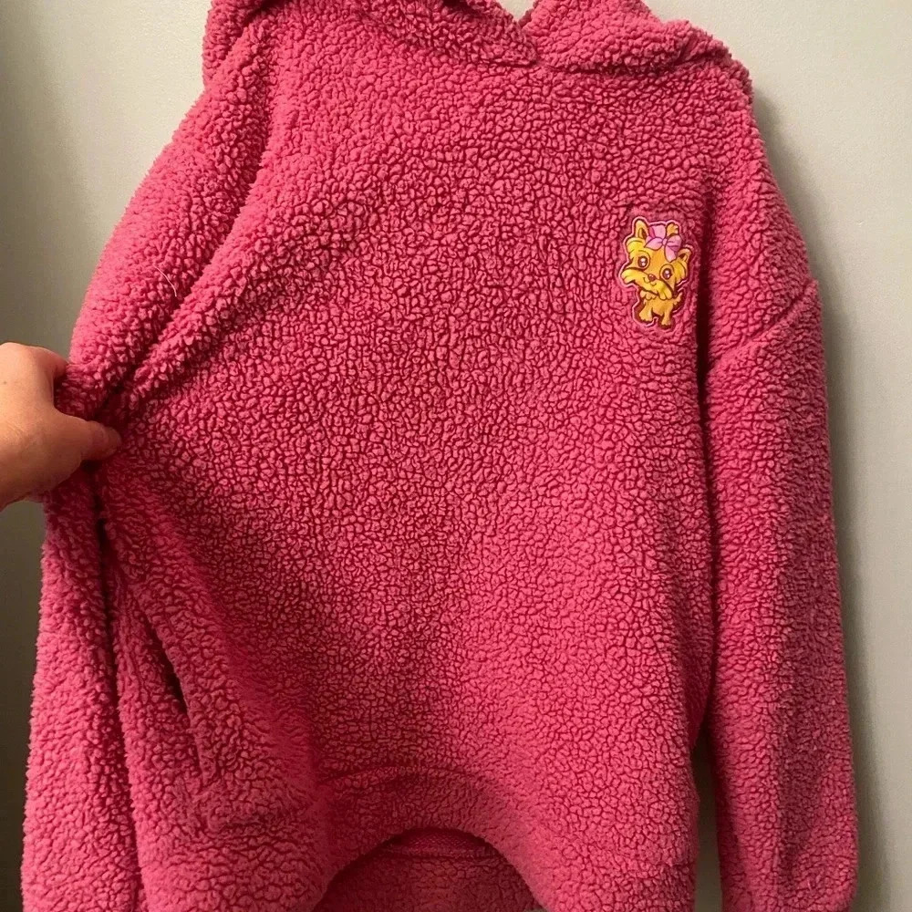 Jojo siwa bobo dog pink hoodie with ears medium girls cozy